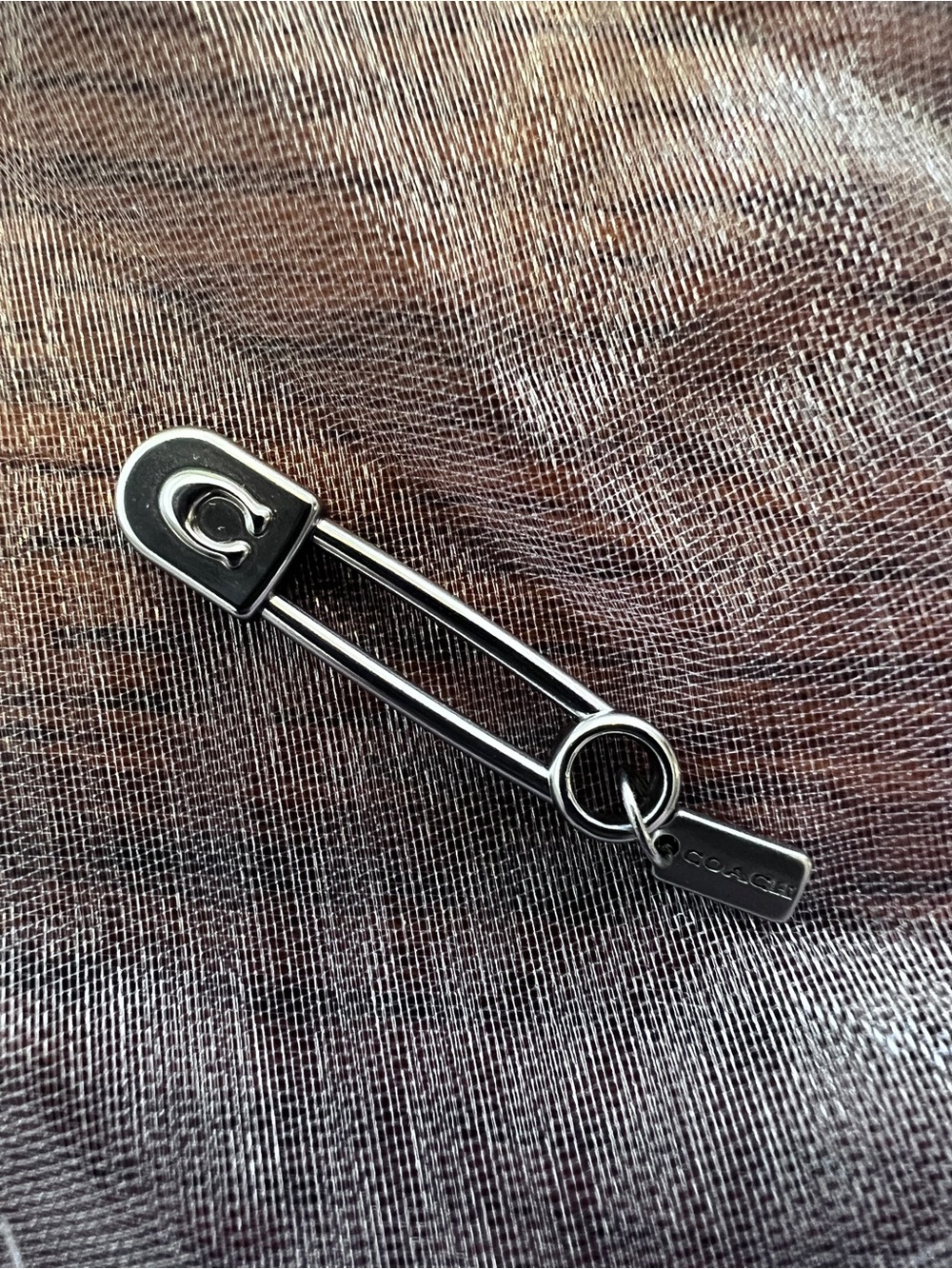 Coach Safety Pin Silver Charm Store Exclusive